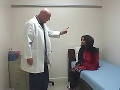 Nice tits Indian chick on bed blows doctors cock and fucks it