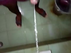 Indian young boy with big dick pissing
