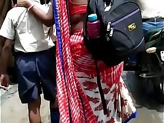 CURVY HIP AND OPEN BACK OF BIHARI WOMAN ON ROAD